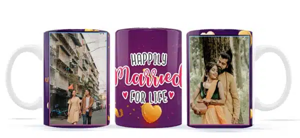 Happy married life Photo Mug - Photo Mug Printing | Buy at Mdprints.in