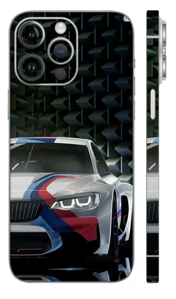 BMW M Series Blue Stripe Mobile Skin - car & bikes skin | Buy at Mdprints.in
