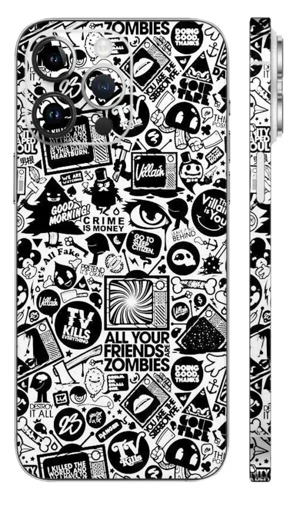 Marble Black mobile skin - Mix Designs | Buy at Mdprints.in