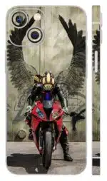 Biker Sitting Sketch Mobile Skin - car & bikes skin | Buy at Mdprints.in