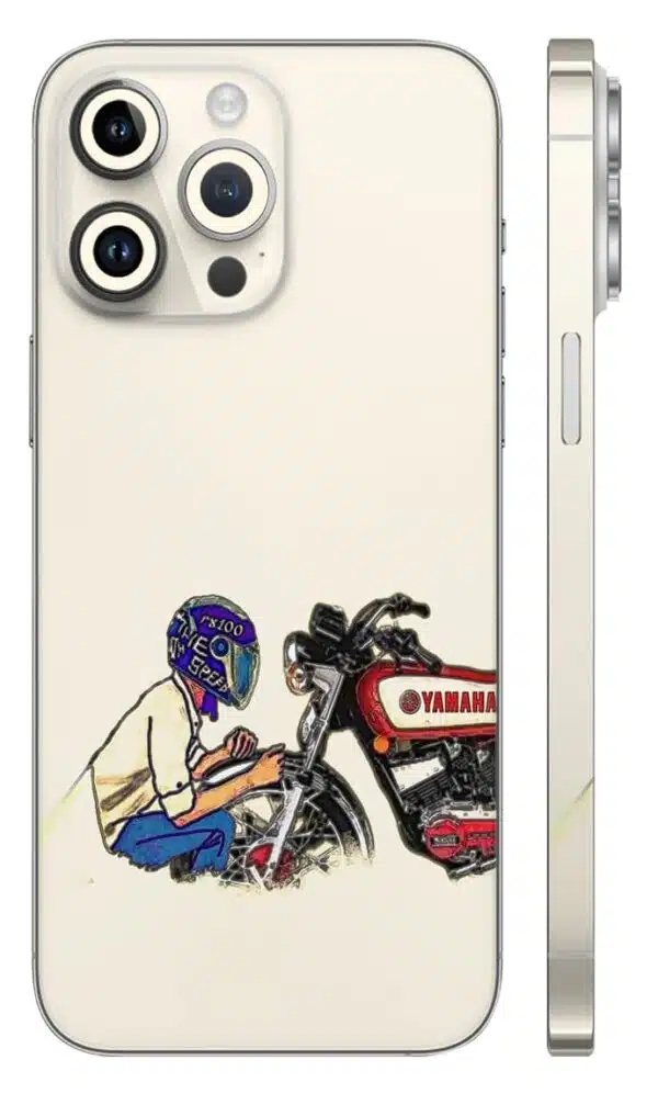 Yamaha Rx 100 City Rider Mobile Skin - car & bikes skin | Buy at Mdprints.in