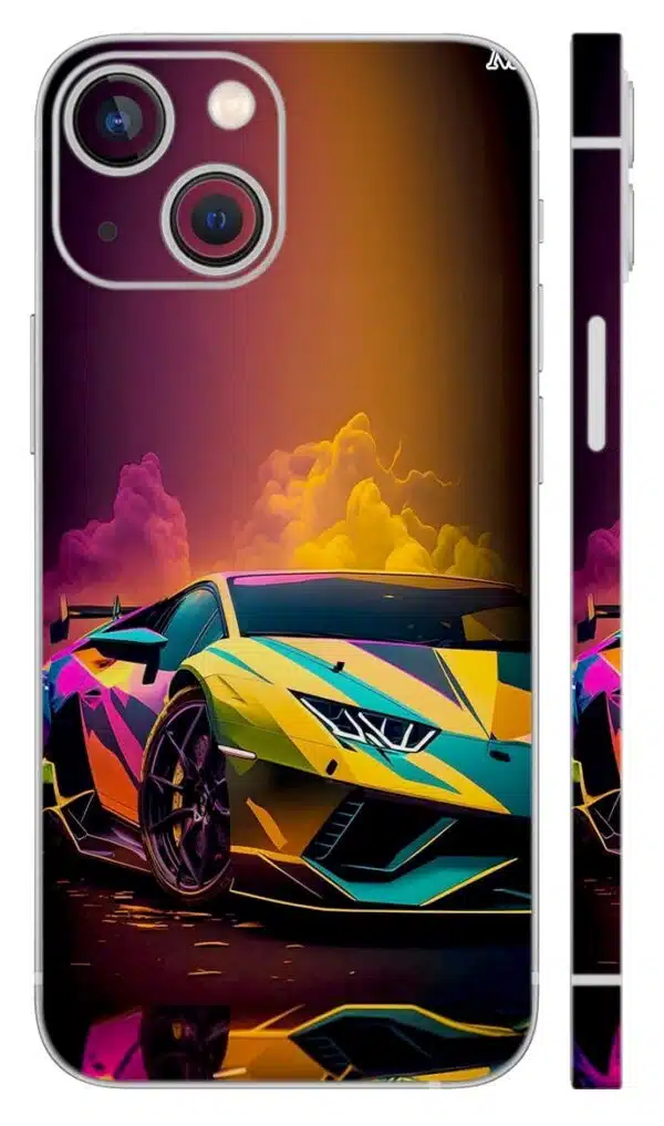 Lamborghini Neon Sports Car Mobile Skin - car & bikes skin | Buy at Mdprints.in