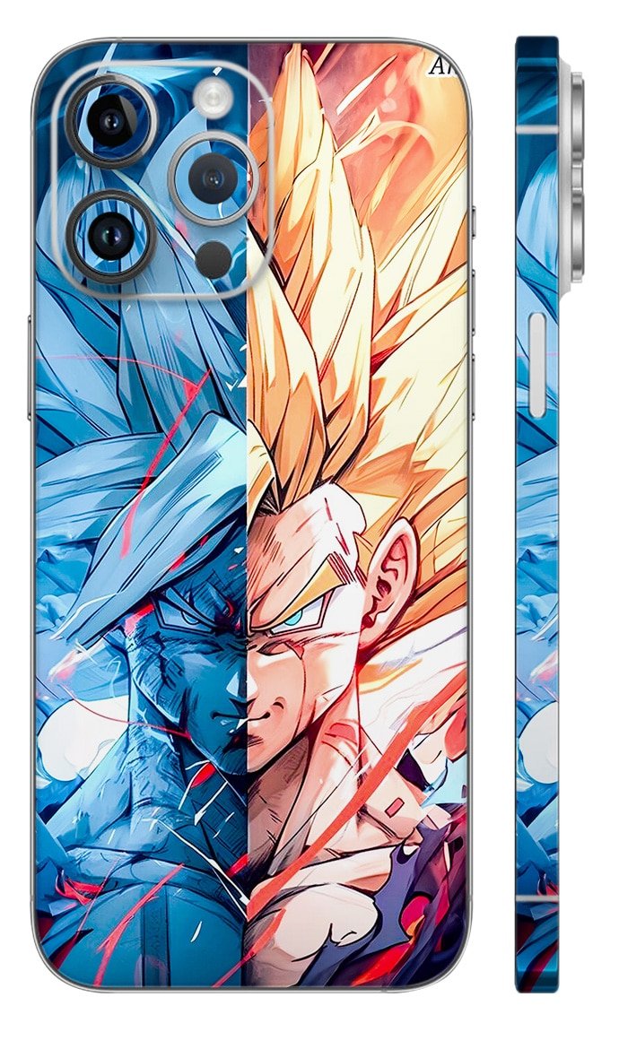 An-31 Laptop Sticker & Skin Mockup Goku Super Saiyan Blue and Vegeta Supe