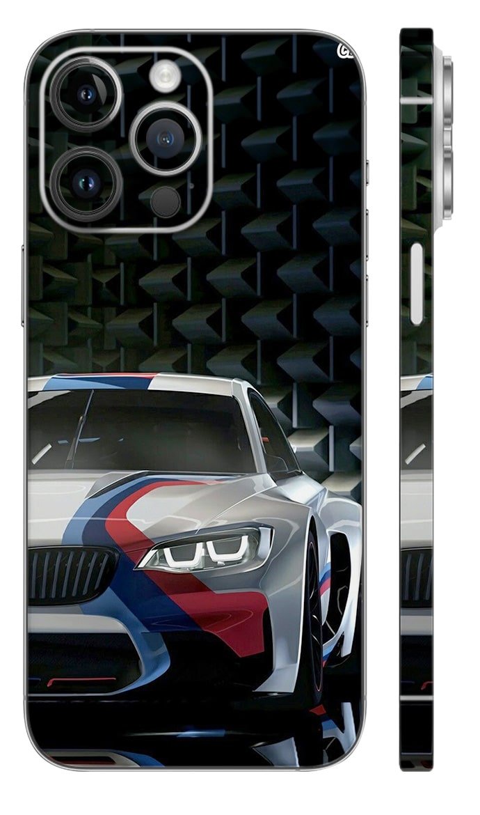 cb-19 Laptop Sticker & Skin Mockup BMW M Series Blue Stripe Mobile Skin - car & bikes skin | Buy at Mdprints.in
