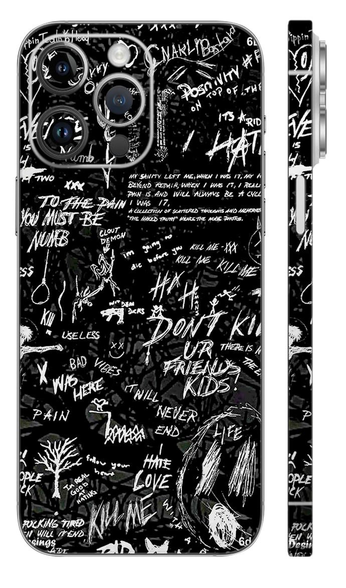 0MD-6D020 ITS OK copy.psd3 Elegant Black Pattern mobile Skin - Mix Designs | Buy at Mdprints.in