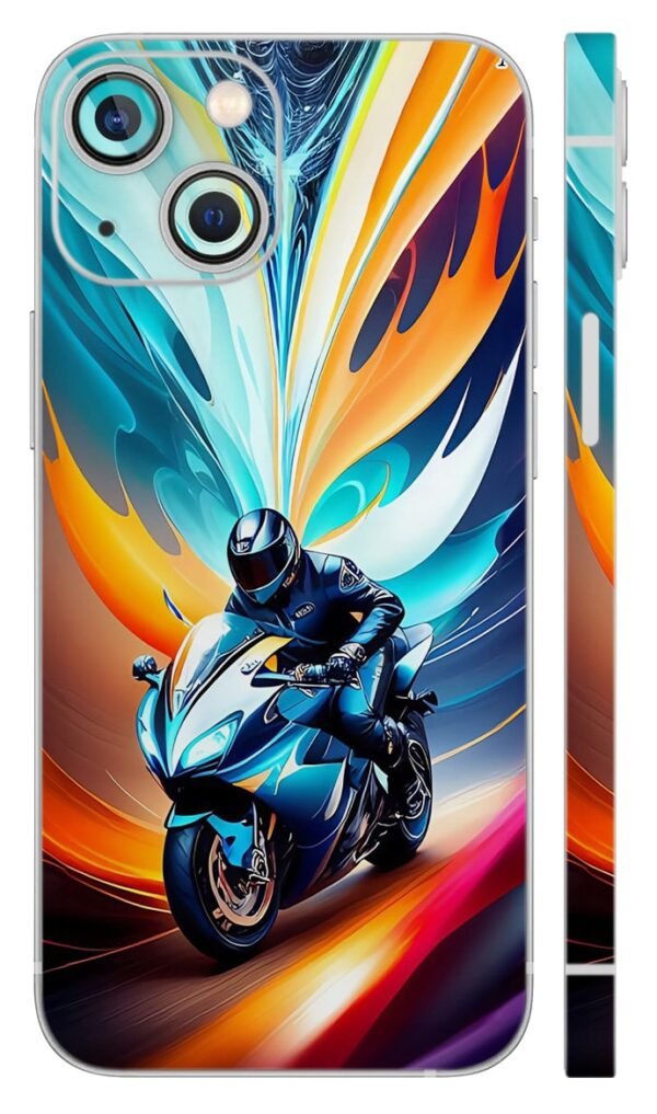 Lone Biker Sketch Mobile Skin - car & bikes skin | Buy at Mdprints.in
